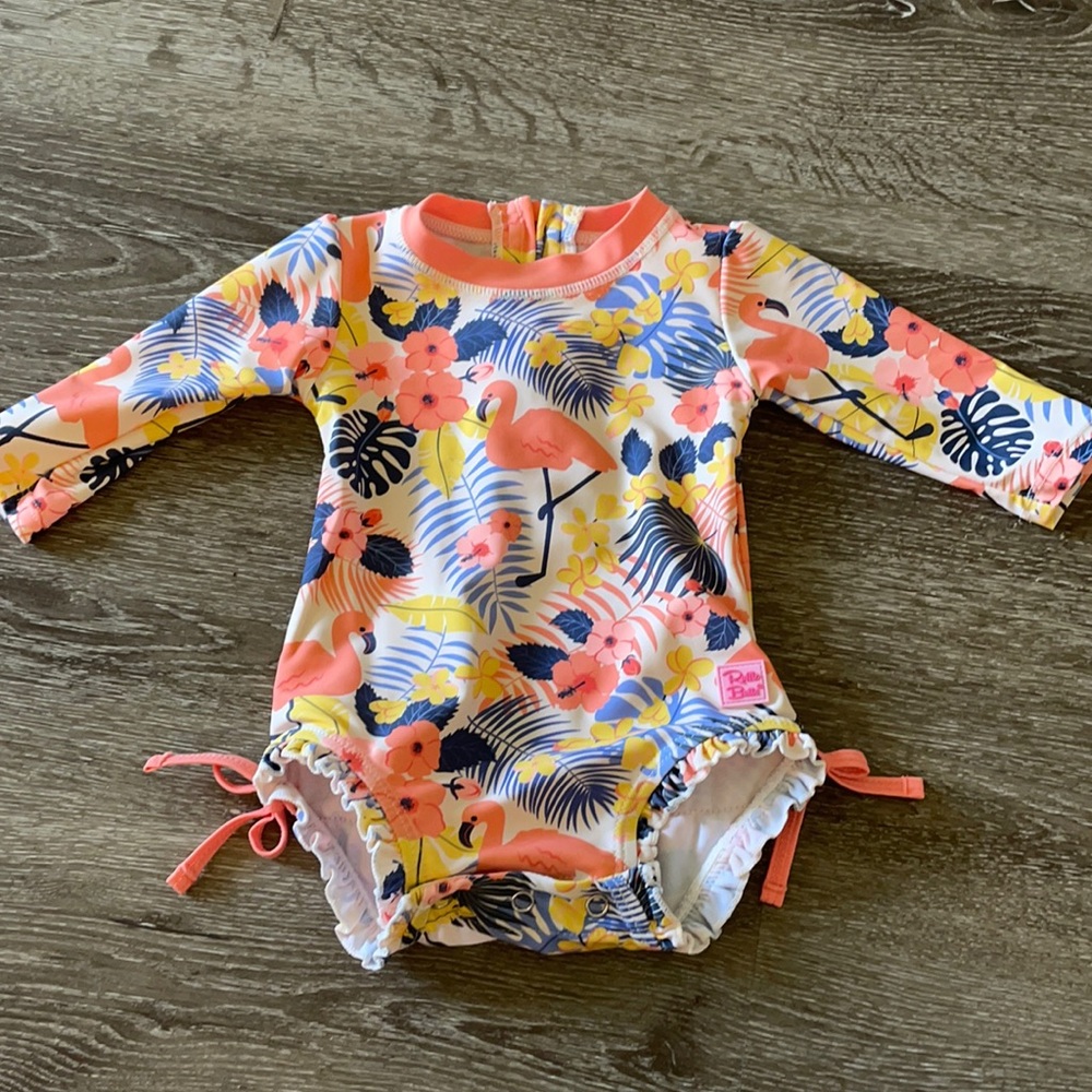 Ruffle butts long sleeve swimsuit